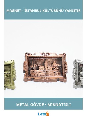 Letsii Istanbul Yöresel Magnet Zarif Metal Hediyelik