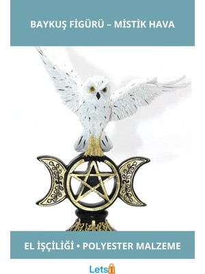 Letsii Mistik El Yapımı Polyester Baykuş Dekorasyon Figürü