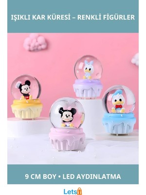 Letsii Mickey Mouse Işıklı Kar Küresi Dekoratif 9 cm