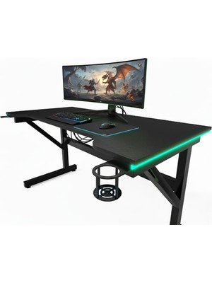 x My Table Led'li 115X65X76 Rgb'li Kumandalı Oyuncu Masası