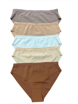 Nicoletta Kadın Külot 5 Li Paket Lazer Kesim Tarçın Polyester Kumaş Iz Yapmaz Özellik