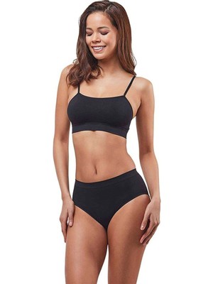 Venüs Shopping Elite Life Kadın Ince Askılı Dikişsiz Siyah Büstiyer 851
