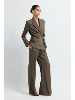 Adl Geniş Paça Pantolon Kahve 15345734001