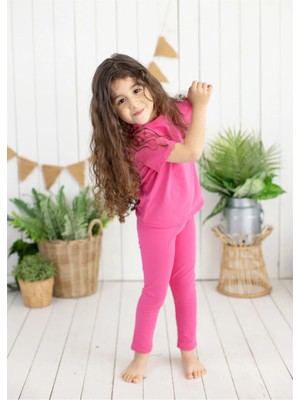 Şehrazat Handmade Tasarım Eandcoatelier Alt Üst Pamuklu Çocuk Takım (Tişört-Uzun Tayt)