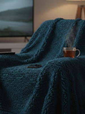 Mulberry Ekstra Kalın Peluş Wellsoft Battaniye Tek Kişilik 100X170 cm