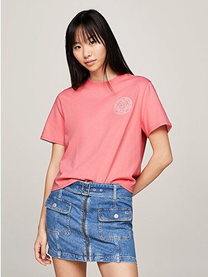 Tommy Hilfiger Kadın Şirin Pembe Kısa Kollu Tshirt