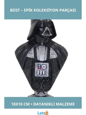 Letsii Star Wars Darth Vader Detaylı Büst 18X10 cm Koleksiyonluk Figür