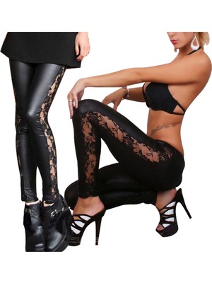 Venüs Shopping B101309 Dantel Kenarlı Lame Tayt