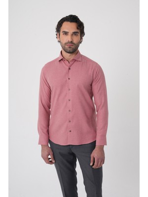 Bisse Regular Fit Italyan Yaka Pamuk Kiremit Erkek Gömlek GMFLN0222303221_D26