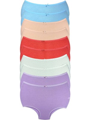 Venüs Shopping 10 Adet Puantiyeli Kadın Toparlayıcı Yüksek Bel Bato Külot