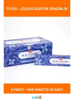 Letsii Doğal Çiçeksi Rahatlatıcı Hem Nature Series Blue Champa Tütsü