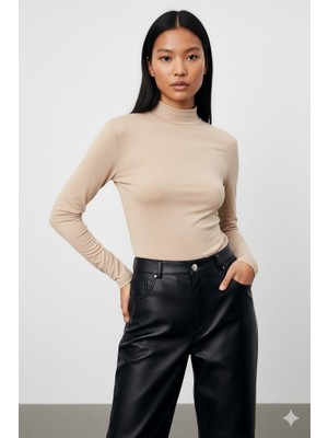 Triya Fashion Uzun Kollu 3'lü Kadın Balıkçı Yaka Badi