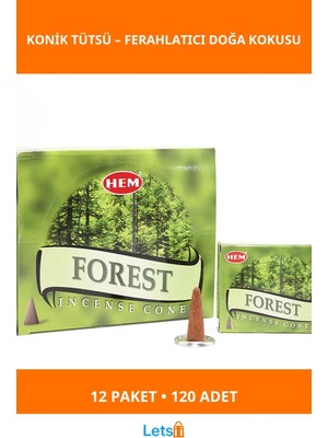 Letsii Forest Aromalı Canlandırıcı Konik Tütsü 12 Paket