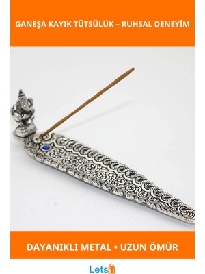 Letsii Metal Kayık Ganeşa Tütsülük Mistik Dekoratif Aksesuar