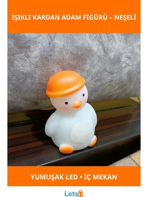 Letsii Dekoratif Işıklı Kardan Adam Figürü Yılbaşı Süsü
