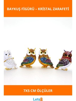 Letsii Parlak Swarovski Taşlı 2'li Baykuş Figürü