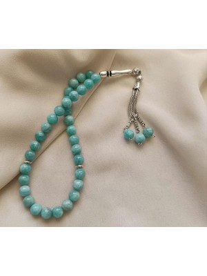 Tesbih 33 Lü 08 mm Doğal Taş Amazonit Aaa Kalite Tesbih
