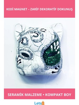 Letsii Yeşil Seramik Venedik Kedi Magnet