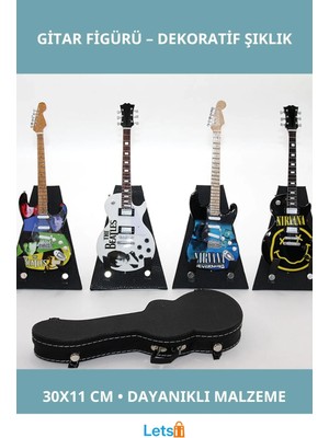 Letsii Şık Çantalı Gitar Figürü Müzik Severler Için Dekoratif Aksesuar