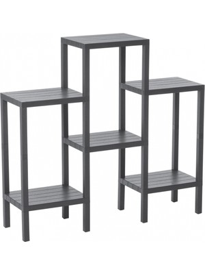 MiraLive 6 Raflı - Gri Modüler Ünite Plastik 108X100X29 cm (K95)