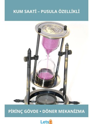 Letsii Pirinç Düşmanlı Pusulalı Nostaljik Kum Saati