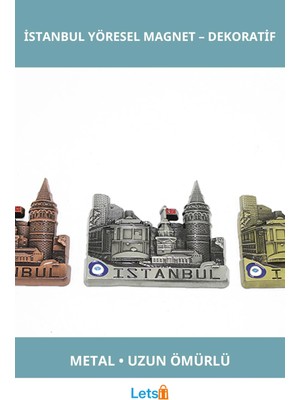Letsii Metal Istanbul Temalı Yöresel Magnet Dekoratif Hatıra