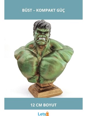 Letsii Marvel Hulk Büst Küçük Boy 12 cm Detaylı Figür