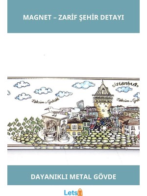 Letsii Istanbul Temalı Metal Magnet 12 Adet Mıknatıs