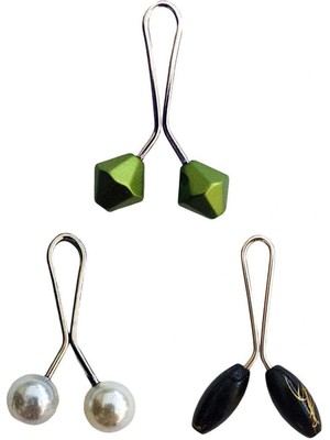 Venüs Shopping 3 Adet Tesettür Eşarp ve Şal Klipsi Inci Beyaz Siyah Yeşil