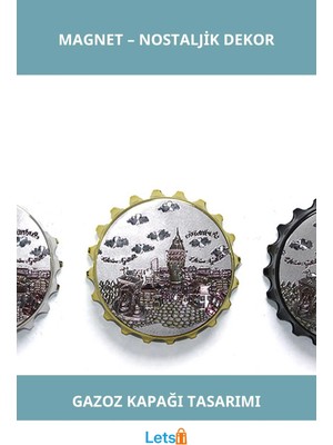 Letsii Nostaljik Istanbul Temalı Gazoz Kapağı Magnet