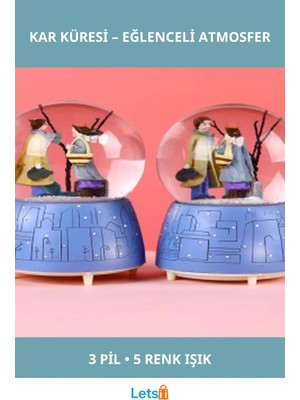 Letsii Işıklı Müzikli Orta Boy Kar Küresi