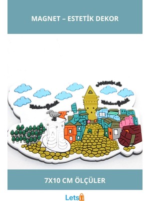 Letsii Istanbul Temalı Şık ve Estetik Magnet 7X10 cm