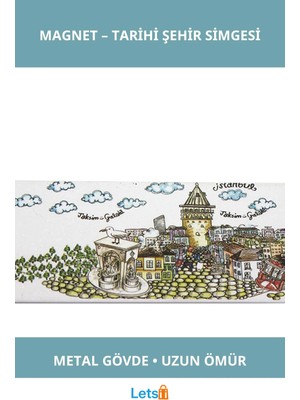 Letsii Istanbul Temalı Modern Metal Buzdolabı Magneti