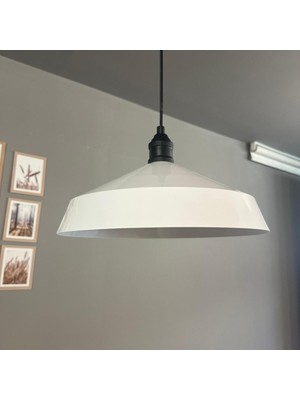Bamyum Lema Beyaz Tekli Avize Siyah Lale Başlık Sarkıt Lamba Restoran Cafe Salon Avizeleri