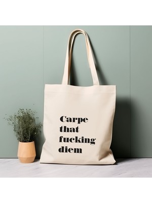 Ninastore %100 Pamuklu Tote Çanta, O Günü Yakala. Çevre Dostu Alışveriş Çantası, Ömür Boyu Çanta, Alıntı