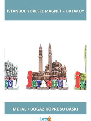 Letsii Metal Istanbul Temalı Yöresel Magnet Ortaköy Tasarımlı