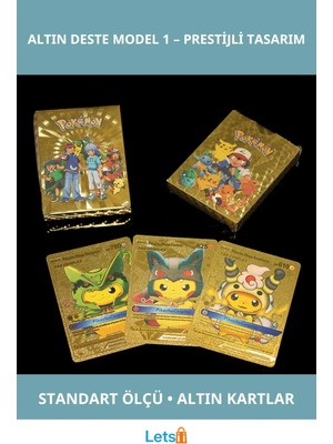Letsii Pokemon Oyun Kartı Altın Deste Koleksiyonluk 1 Adet