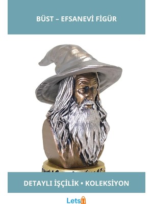 Letsii Yüzüklerin Efendisi Şapkalı Gandalf Büst Dekoratif Figür