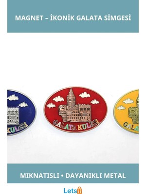 Letsii Yöresel Galata Kulesi Magnet Şık Metal Dekoratif Hediye