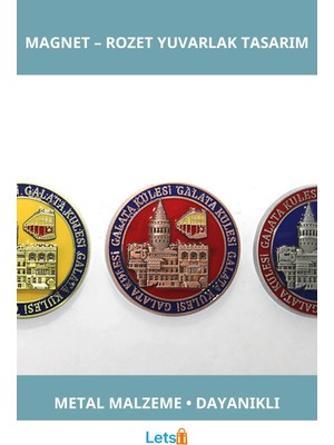 Letsii Yöresel Galata Kulesi Metal Dekoratif Magnet