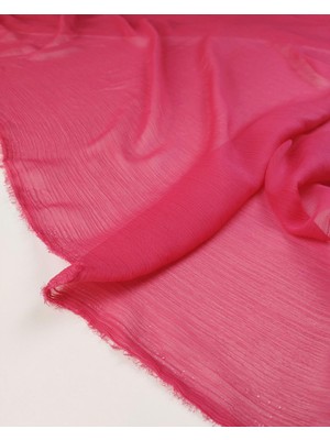 Kumaş Parça Fuşya Renkte Kırinkıl Şifon (En 145 cm x Boy 300 Cm)