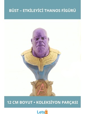 Letsii Polyester Thanos Büst Küçük Boy 12CM Marvel Figürü