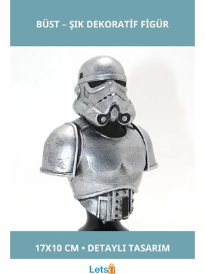 Letsii Stormtrooper Figürü 17X10 cm Ikonik Star Wars Büst