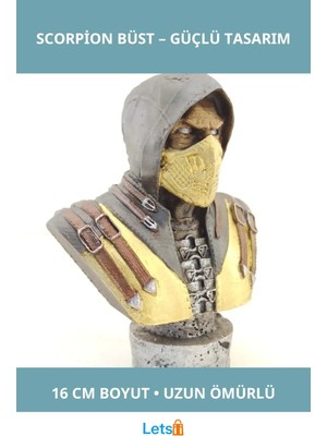 Letsii Polyester Scorpion Büst Büyük Boy 16 cm