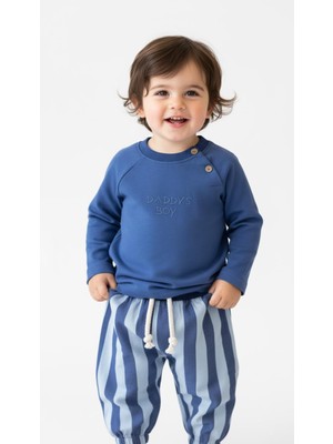 MiaBaby Çizgili Mummy&dadys  Boy 2 Li Takım