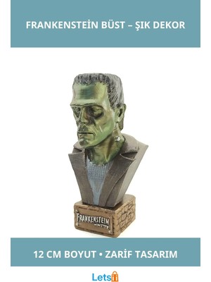 Letsii Polyester Frankenstein Büst Küçük Boy 12 cm Dekoratif Figür