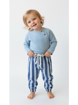 MiaBaby Çizgili Mummy&dadys  Boy 2 Li Takım