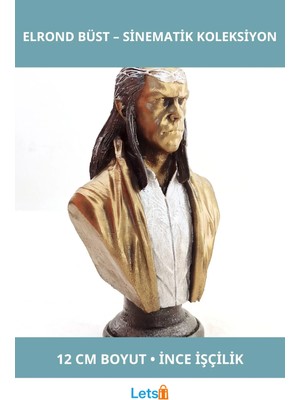 Letsii Polyester Elrond Büst Küçük Boy 12 cm Figür