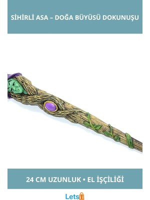 Letsii Polyester Sihirli Asa 24 cm Druid Temalı Büyülü Aksesuar