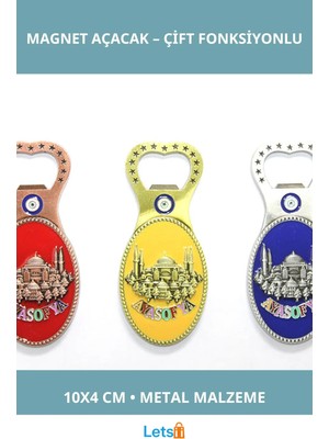 Letsii Yöresel Ayasofya Magnet ve Açacak 10X4 cm Şık Metal Aksesuar